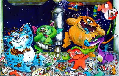 Monsters under the sink by Maylee Christie